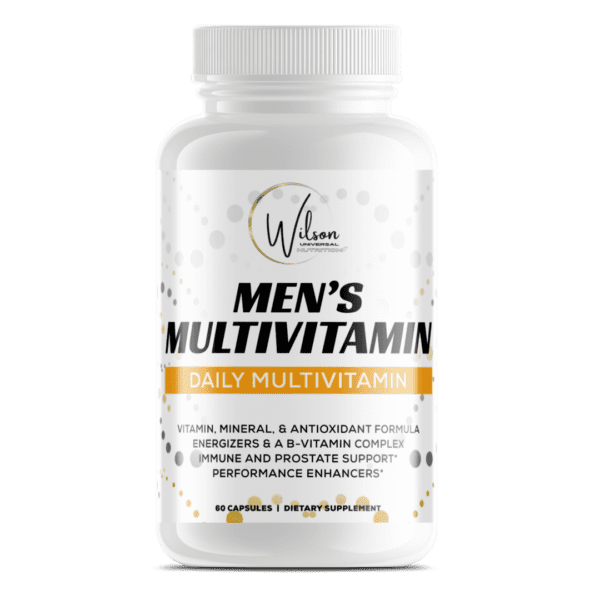 A bottle of Universal Men's Multivitamin.