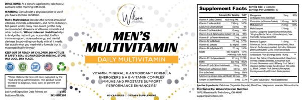 Universal Men's Multivitamin Label